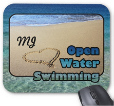 Love Open Water Swimming Sand Beach Heart Sea Mouse Pads