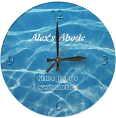 Blue Pool Water Numbers Clear Aquatic Cool Swimmer Clock